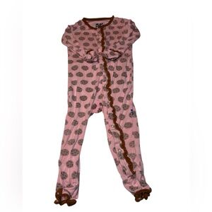 Kickee Pants Pink and Brown Kids Pajamas